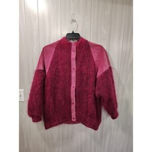 Jinx Senior Toronto Bomber Coat Jacket Mohair Wool Pink 80's Size M